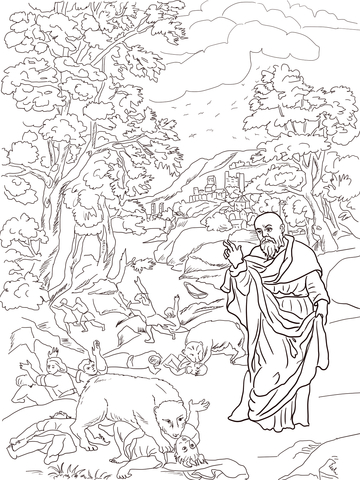 Elisha And The Bears Coloring Page